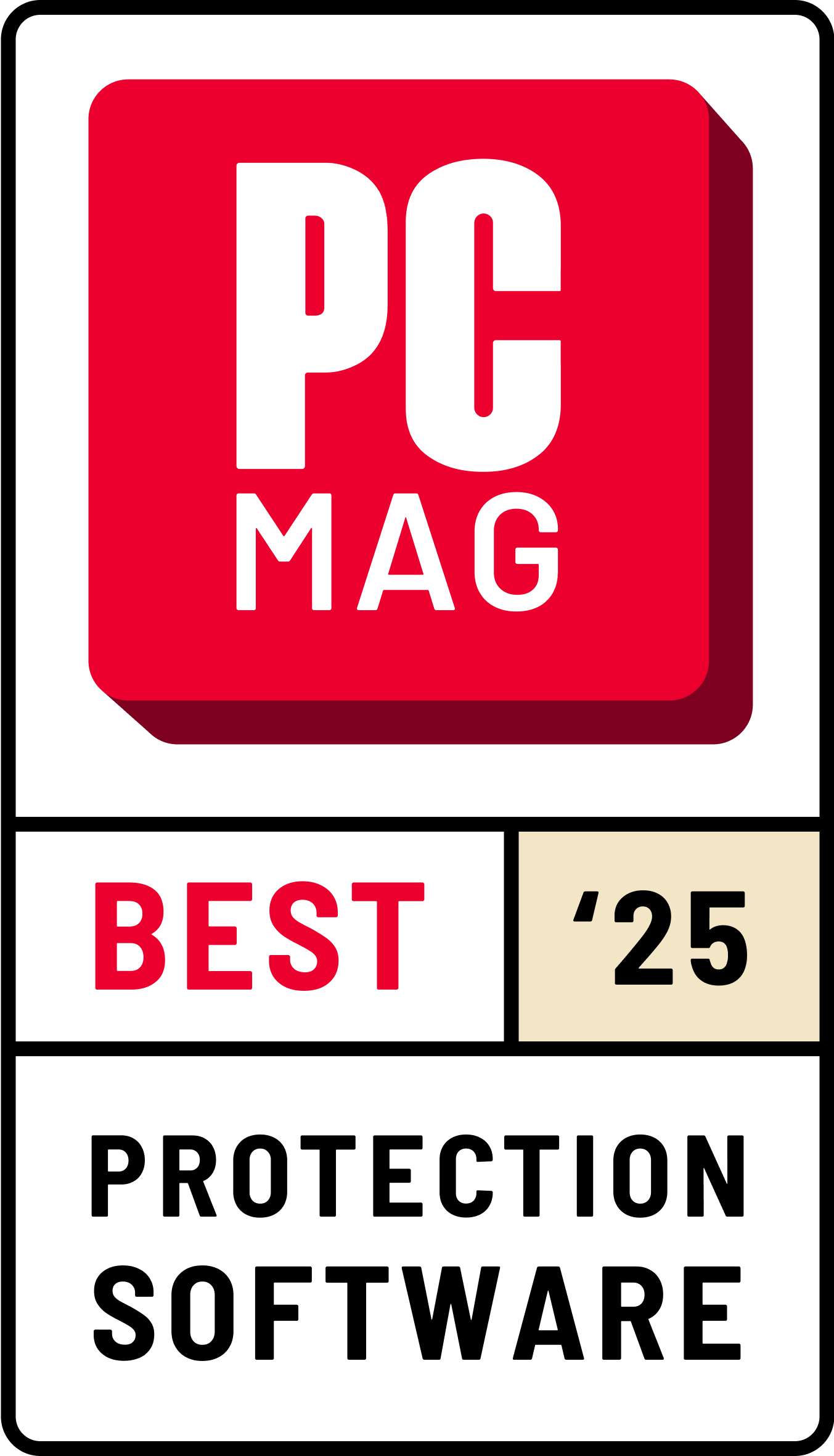 Odznaka PC MAG Best of 2025 Protection Software